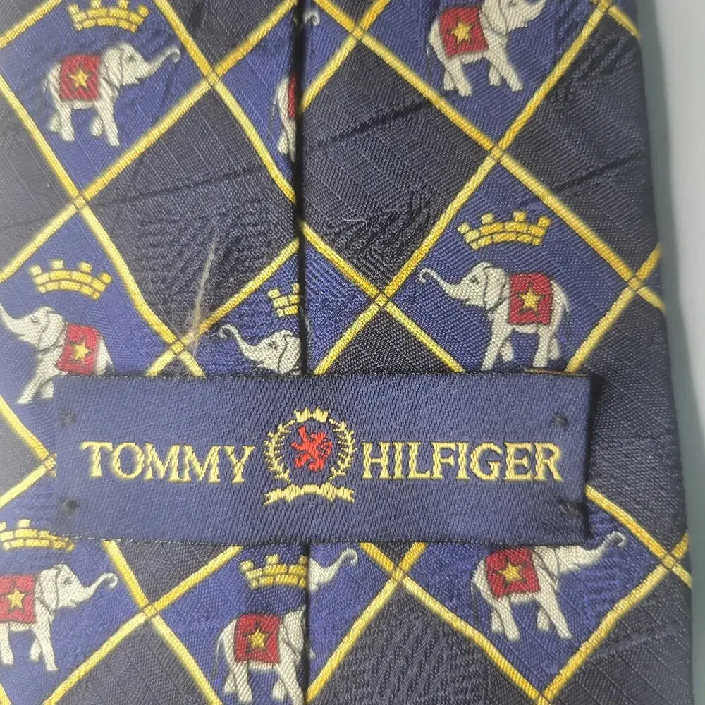 Tommy Hilfiger Mens Elephant Tie dark blue Necktie